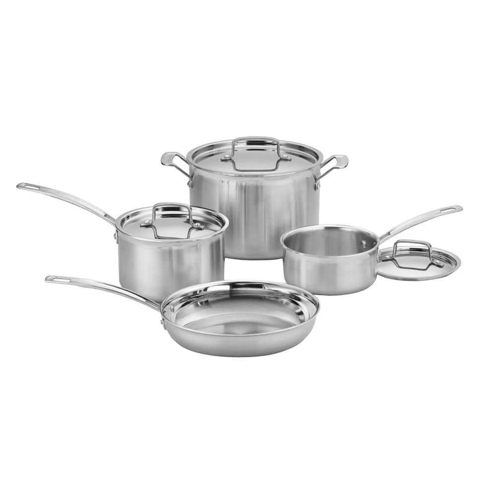 Cuisinart ® MultiClad Pro™ 7-piece Tri-Ply Stainless Steel Cookware Set