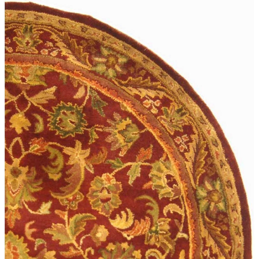 Handmade Wine and Gold Wool Round Tufted Area Rug, 42 inches
