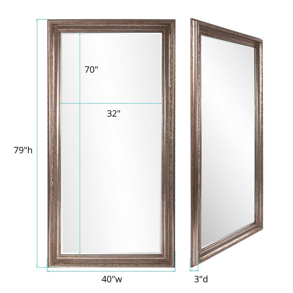 Oversized Rectangle Champagne Silver Beveled Glass Classic Mirror (79 in. H x 40 in. W)