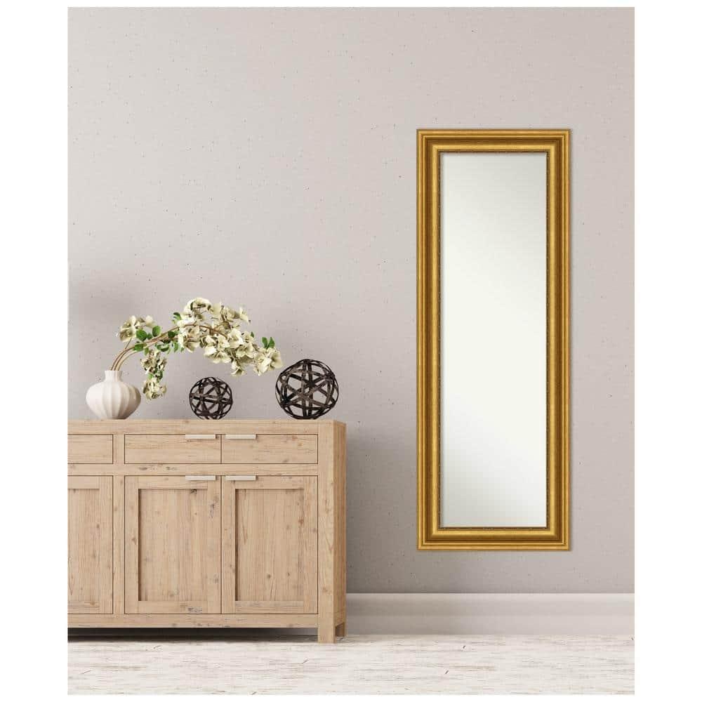20" x 54" Non-Beveled Parlor Gold Full Length on The Door Mirror - Amanti Art: Includes Hooks, Polystyrene Frame, No Assembly Required