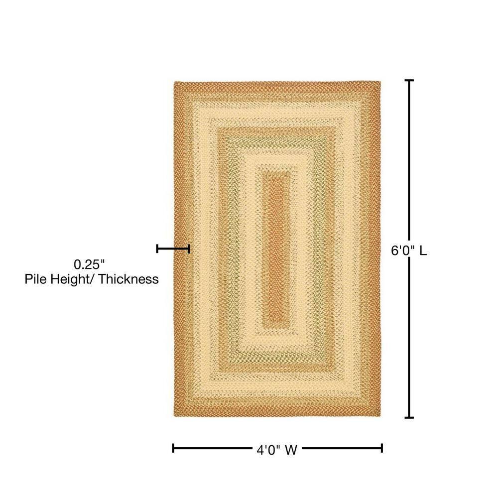 Braided BRD303 Hand Woven Area Rug - Rust/Multi - 4'x6' - Safavieh.