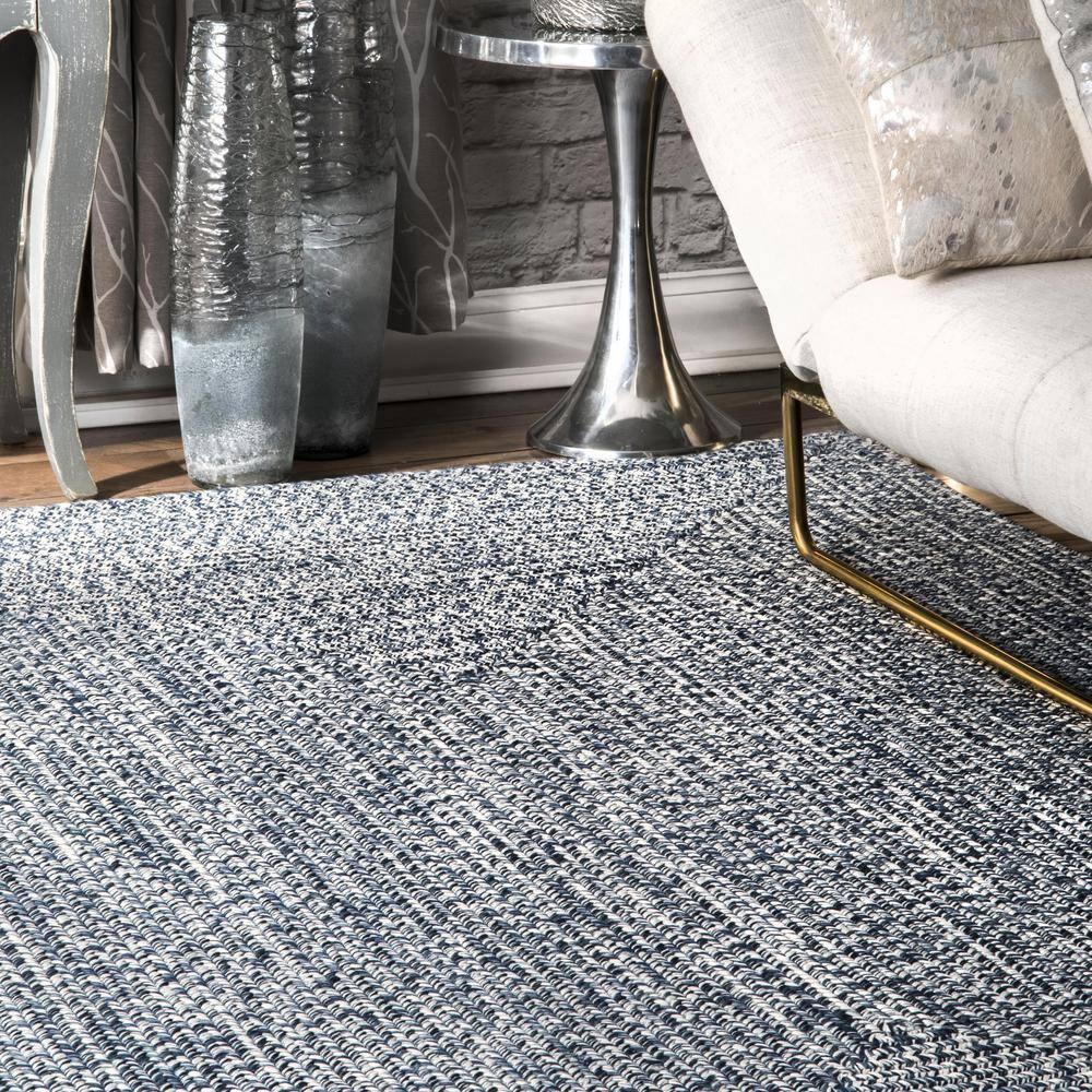 nuLOOM Wynn Braided Indoor/Outdoor Navy 3' x 5' Casual Area Rug