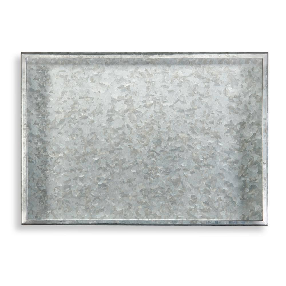 Galvanized Gray Rectangular Metal Multi-Purpose Boot Tray