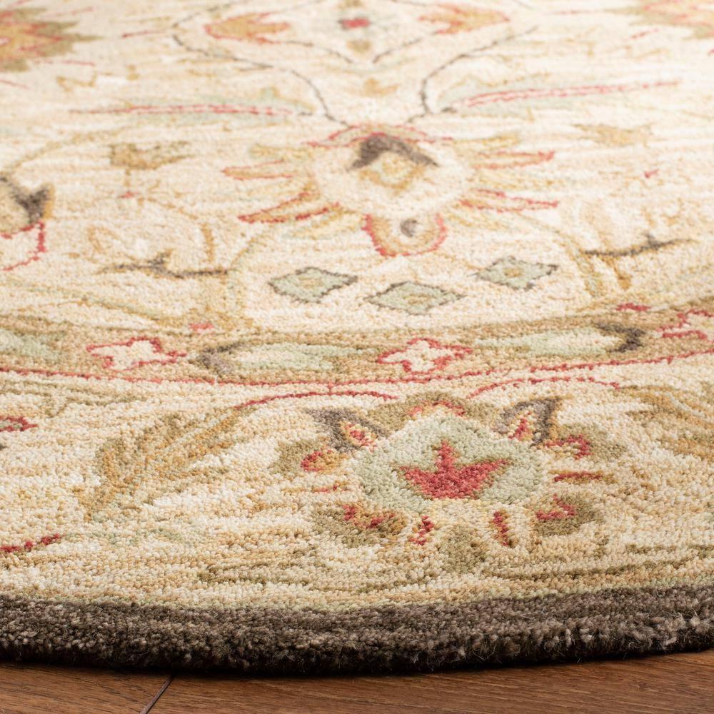 SAFAVIEH Anatolia Venice Traditional Wool Area Rug, Beige, 4' x 4' Round