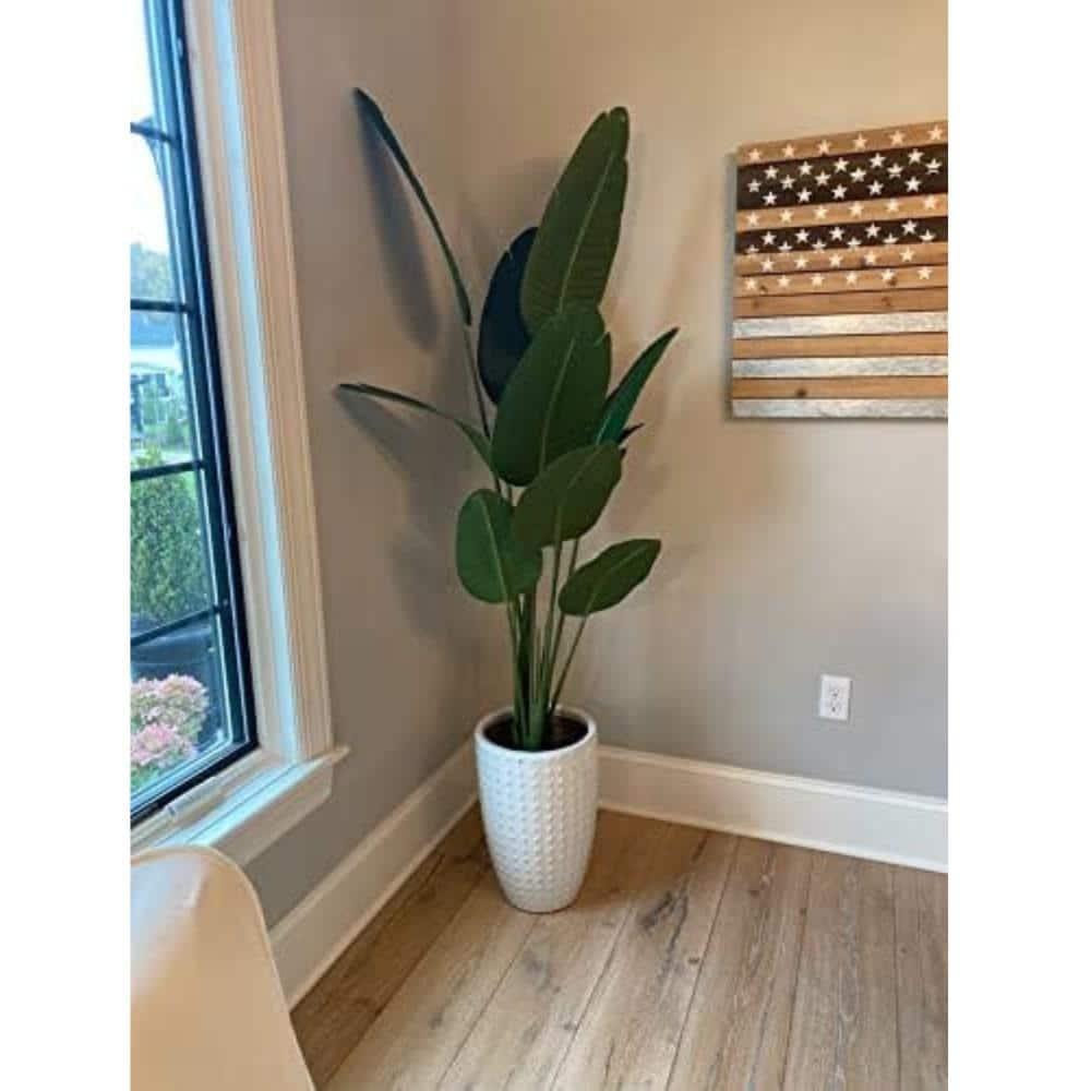 Bagari One 5 Foot Artificial Silk Bird of Paradise Palm Tree Potted Plant