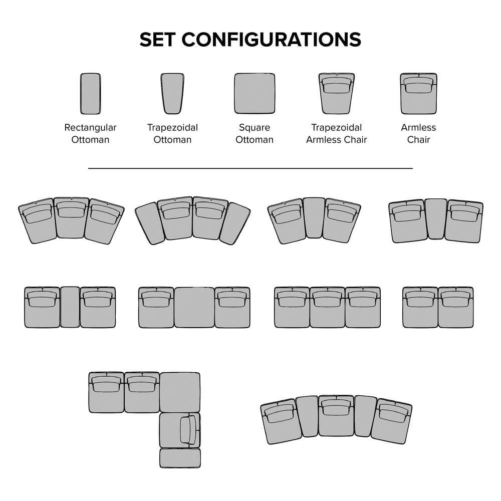 HOMES: Inside + Out 5pc Povoa 159" Modular Curved Sectional Sofa Modern Boucle with Extendable Backrest Beige