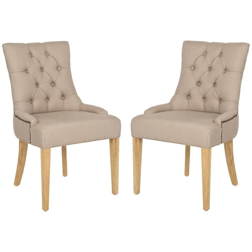 Antique Gold Velvet and Wood Dining Chairs Set of 2
