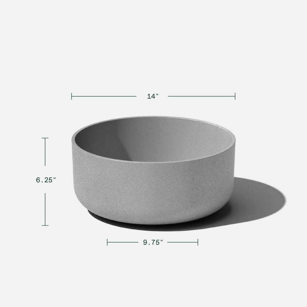 Veradek Mason Series Kona Bowl 14" Plastic-Stone Planter 2-Pack Gray