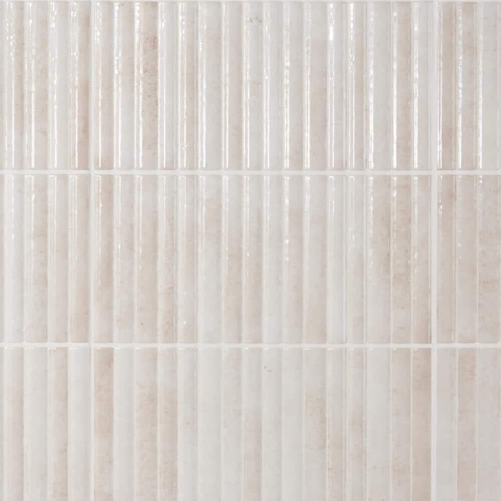Canu 5.9 In. x 11.81 In. Polished Fluted Ceramic Subway Wall Tile (9.68 Sq. Ft. / Case)