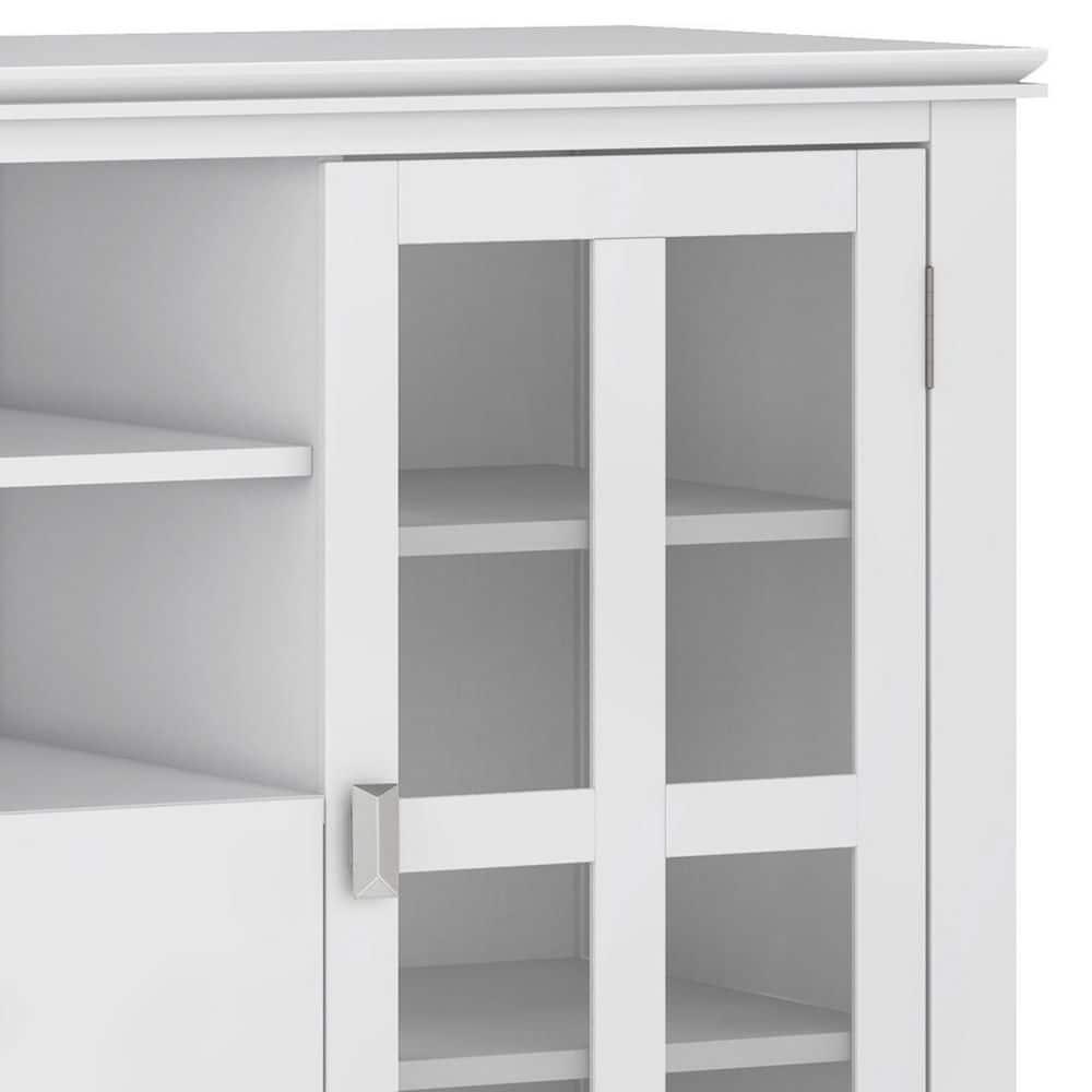 Simpli Home Artisan 53"W Solid Wood Contemporary Tall TV Stand for TVs up to 60" with Adjustable Shelves