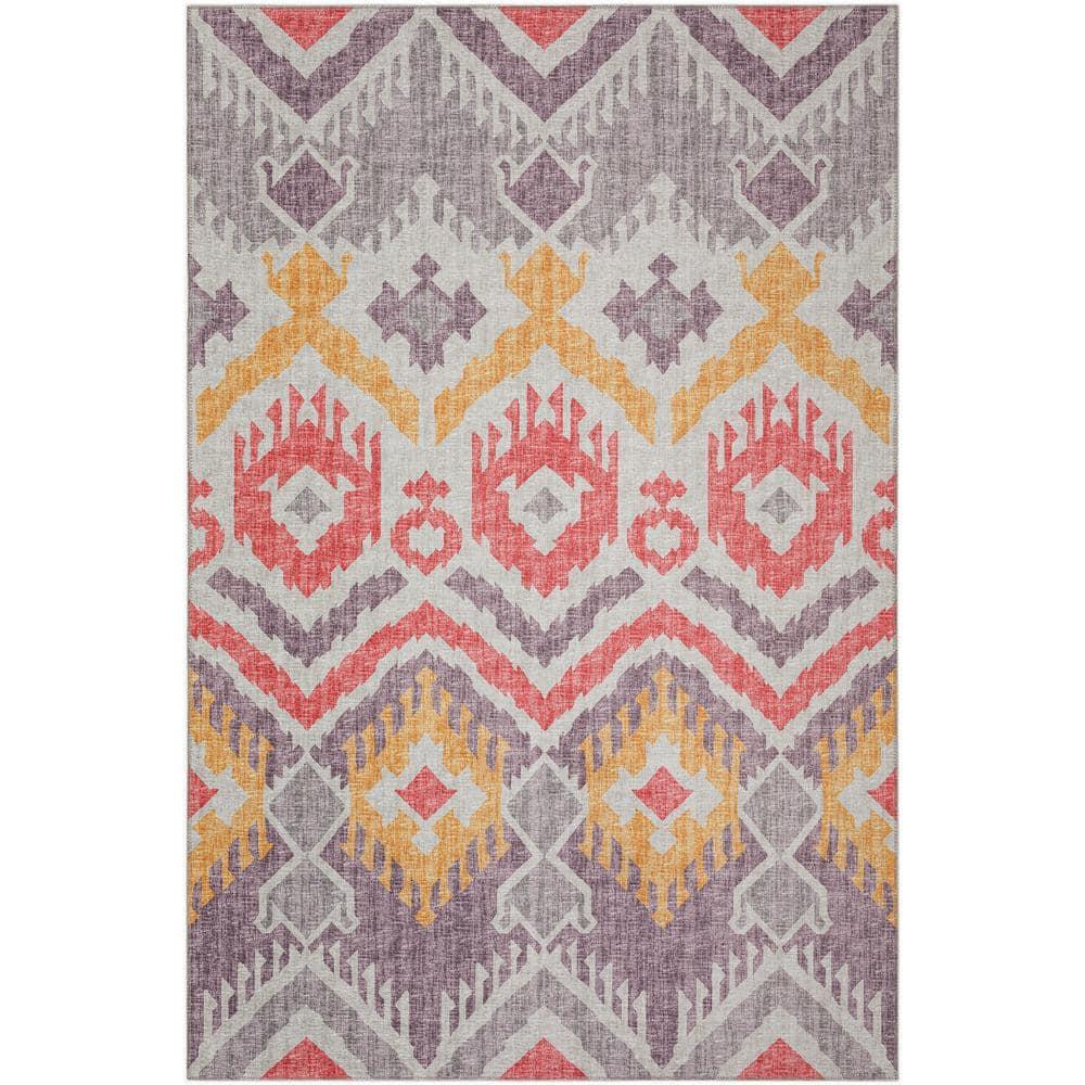 Addison Rugs Indoor/ Outdoor Addison Yuma Southwest Ikat Washable Area Rug 10' x 14' - Purple