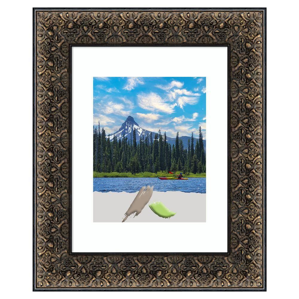 Amanti Art Intaglio Embossed Black Wood Picture Frame Opening Size 11x14 in. (Matted To 8x10 in.)