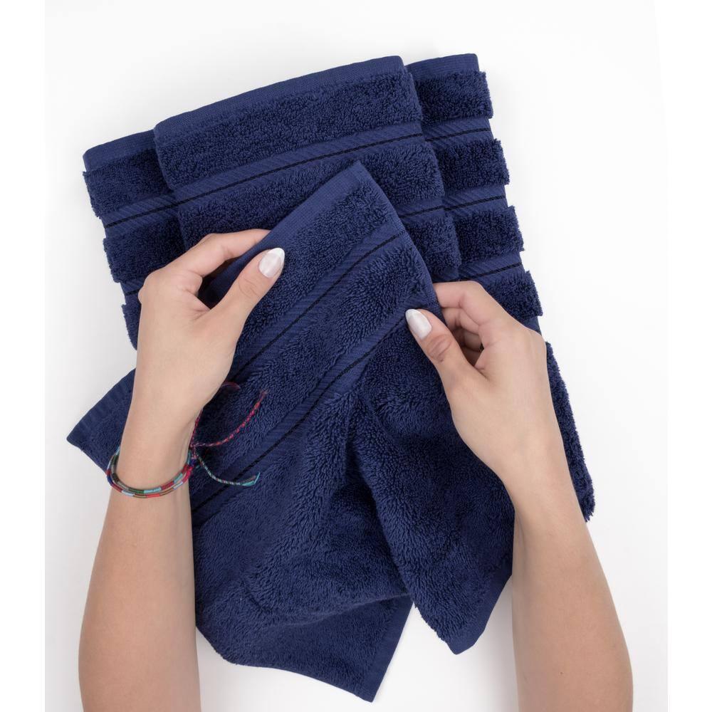 American Soft Linen Luxury 35x70 Jumbo Large Bath Towel, 100% Cotton Turkish Bath Towel Sheet, Navy Blue