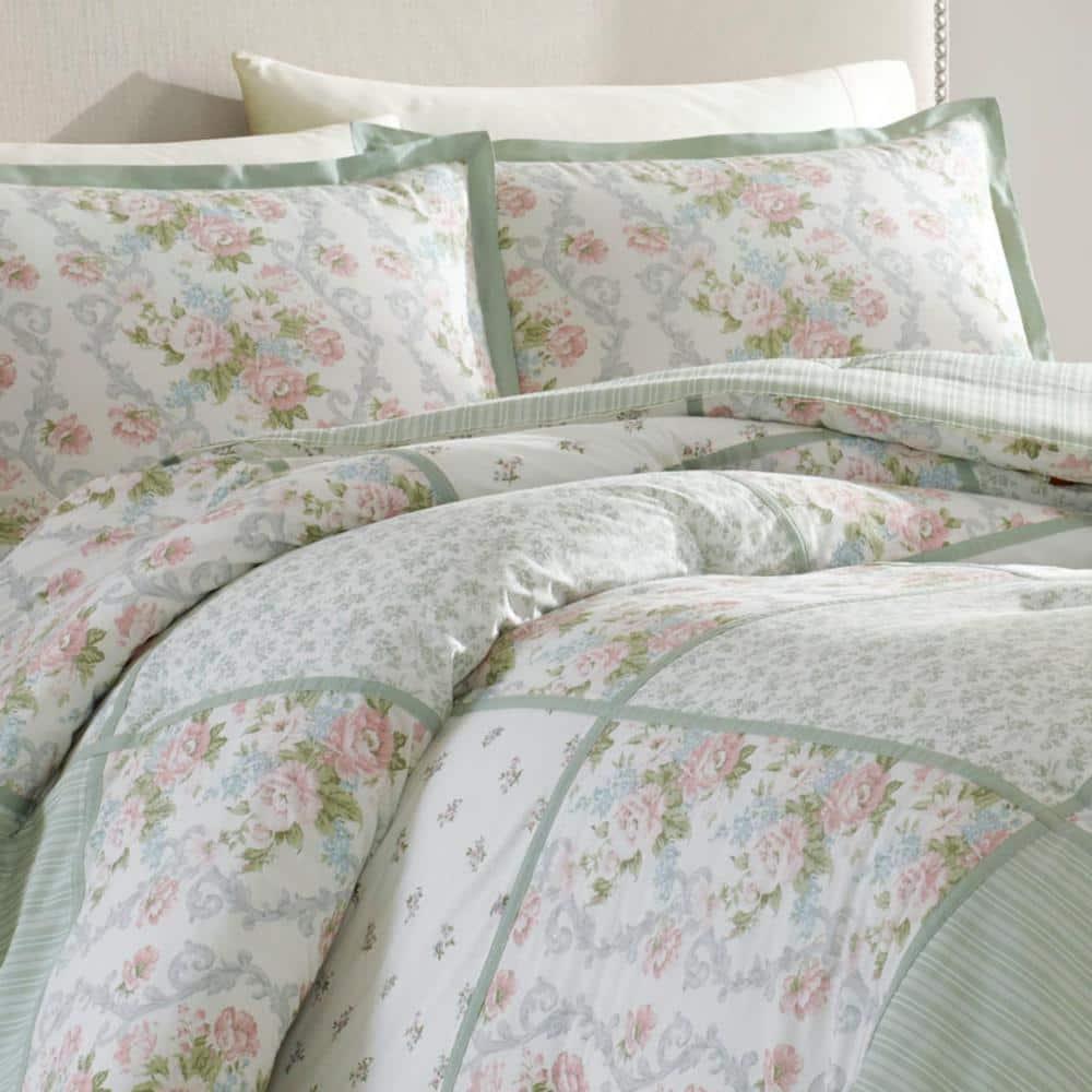 Laura Ashley Laura Ashley Harper Green Cotton Comforter Set