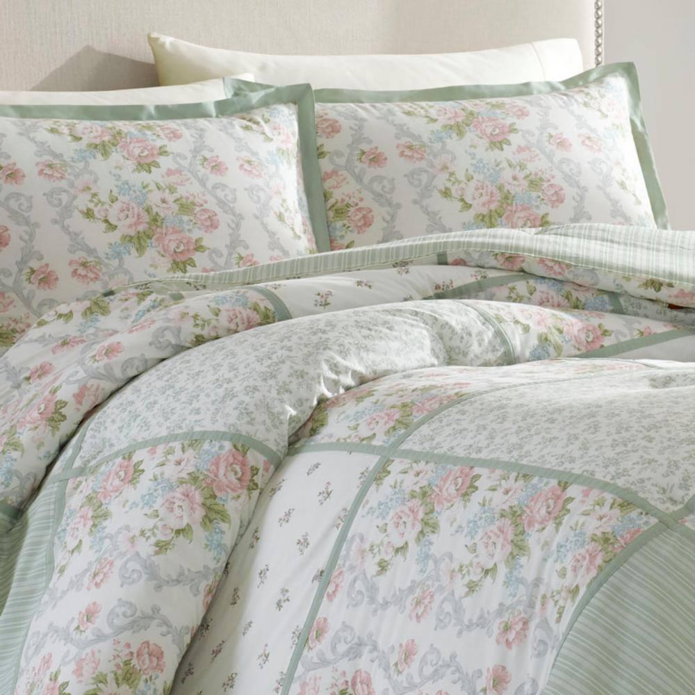 Laura Ashley Laura Ashley Harper Green Cotton Comforter Set