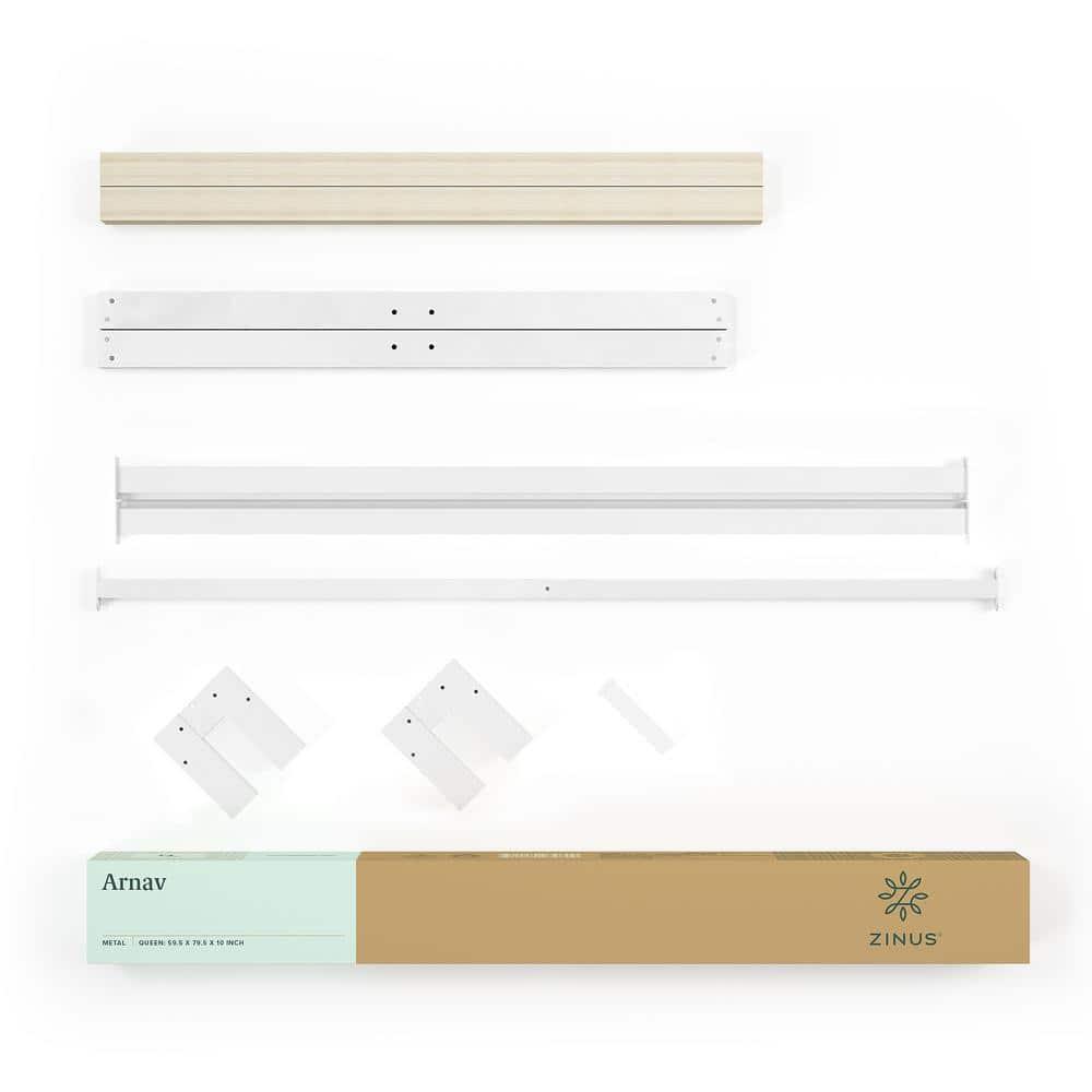 Queen Arnav 10" Metal Platform Bed Frame White - Zinus: Minimalist Steel Foundation, No Box Spring Needed, Easy to Assemble