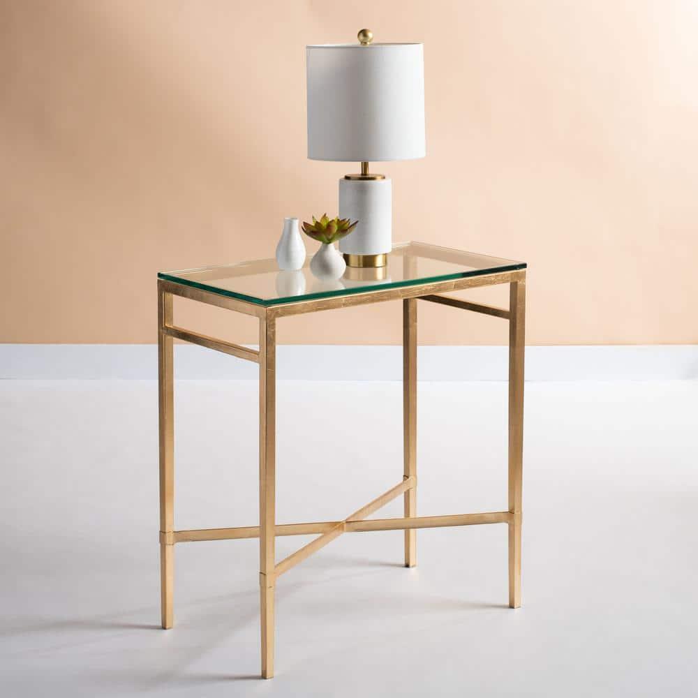 Viggo Side Table - Gold/Glass - Safavieh.