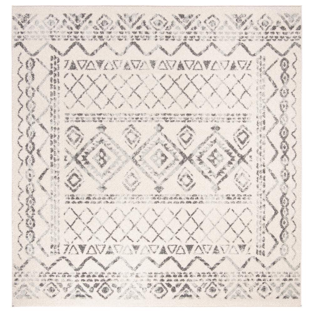 Tulum TUL268 Power Loomed Accent Rug - Ivory/Grey - 3'x3' - Safavieh.