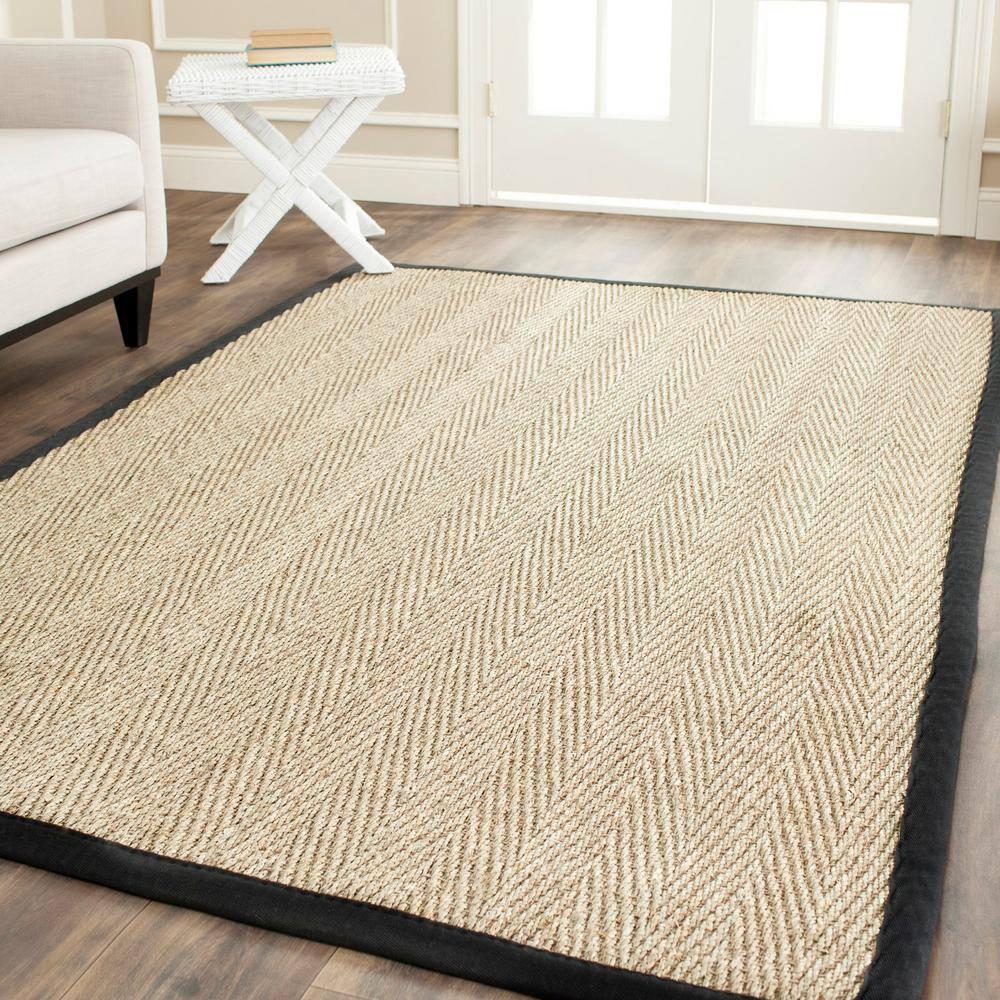 Natural Fiber NF115 Power Loomed Indoor Accent Rug - Natural/Black - 3'x5' - Safavieh.