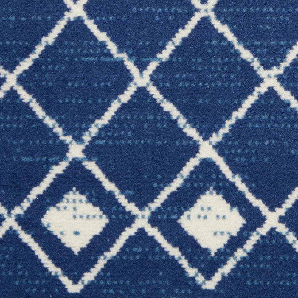 Nourison Grafix GRF37 Navy/White Indoor Area Rug - 5'3 x 7'3