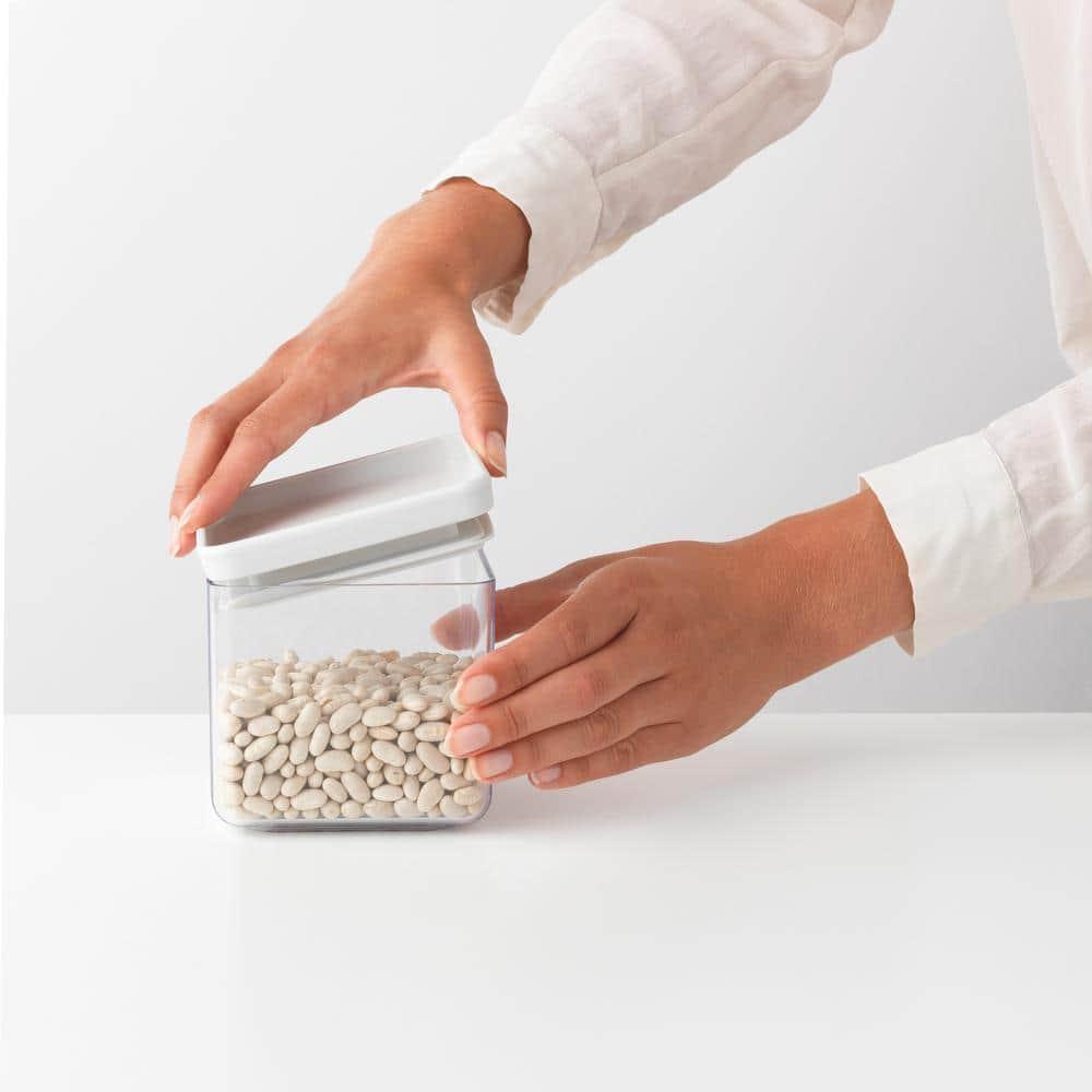 Light Gray BPA-Free Stackable Plastic Kitchen Canister Set