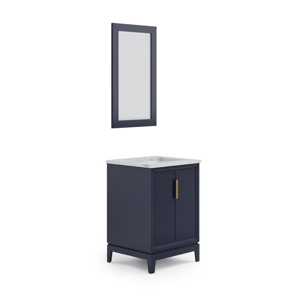 Elizabeth Collection 24 in. Bath Vanity in Monarch Blue With Vanity Top in Carrara White Marble - Vanity Only