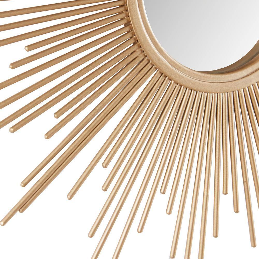 Madison Park Fiore Sunburst Wall Decor Mirror 14.5"D in Gold