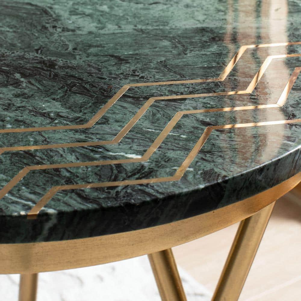 Safavieh  Coletta Marble Accent Table - Dark Green - 18" x 18" x 23"