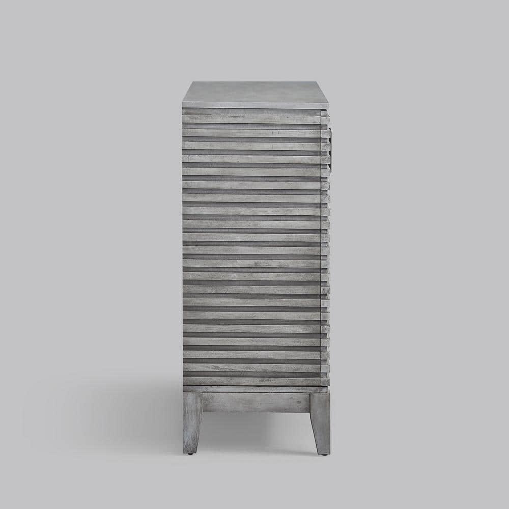 Morden Fort Wood Buffet Cabinet with Storage, 36" Sideboard Cabinet with Solid Wood Legs, Mid Century Modern Credenza with Adjustable Shelves for Dining Room, Living Room and Entryway