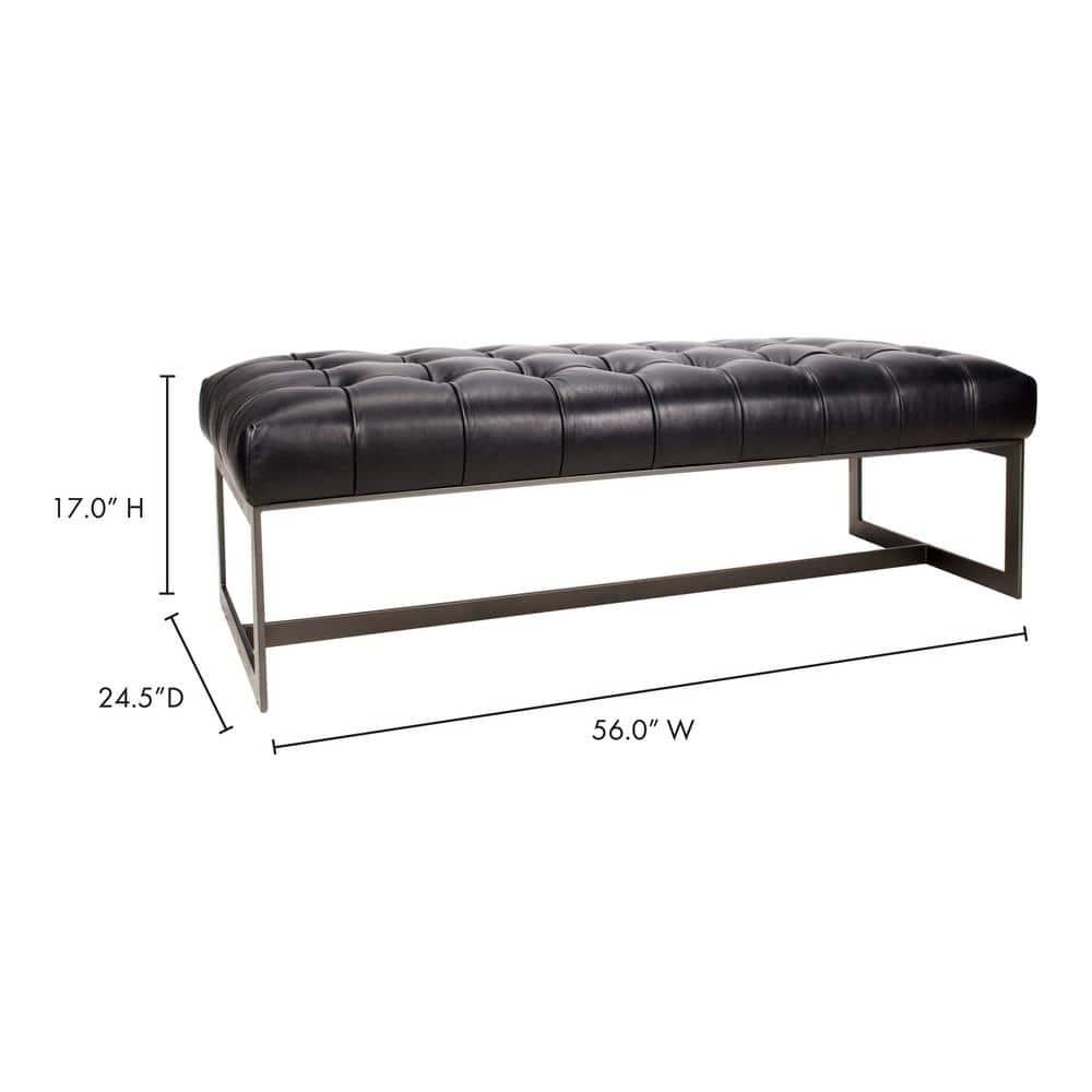 Moe's Home Collection Wyatt Leather Bench