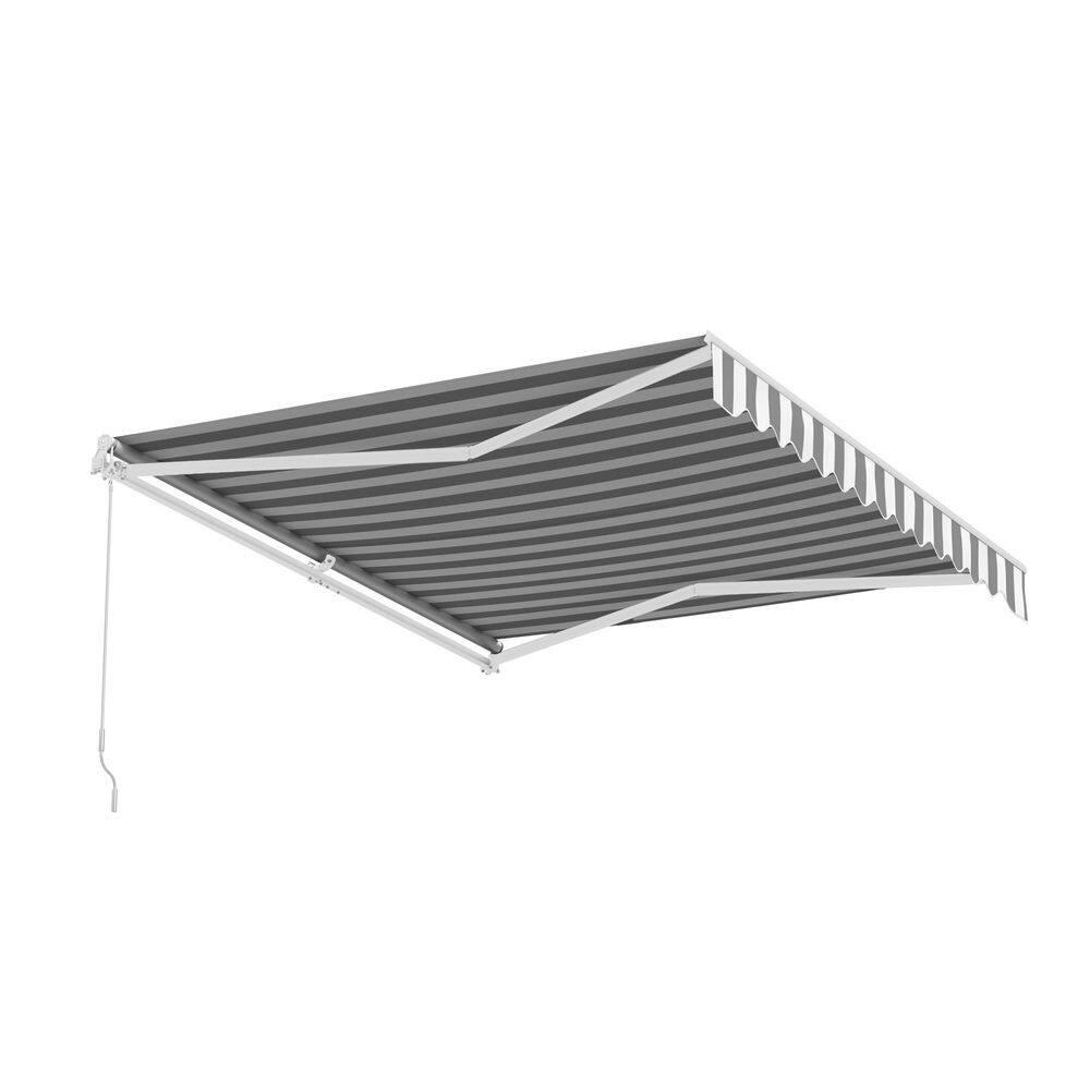 Motorized Retractable White Frame Patio Awning