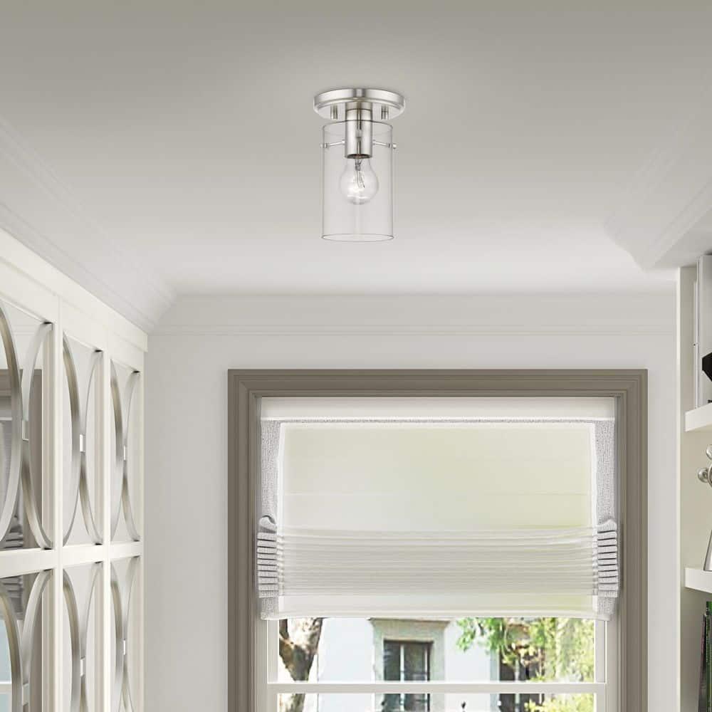 Livex Lighting Munich 1 - Light Flush Mount in  Brushed Nickel