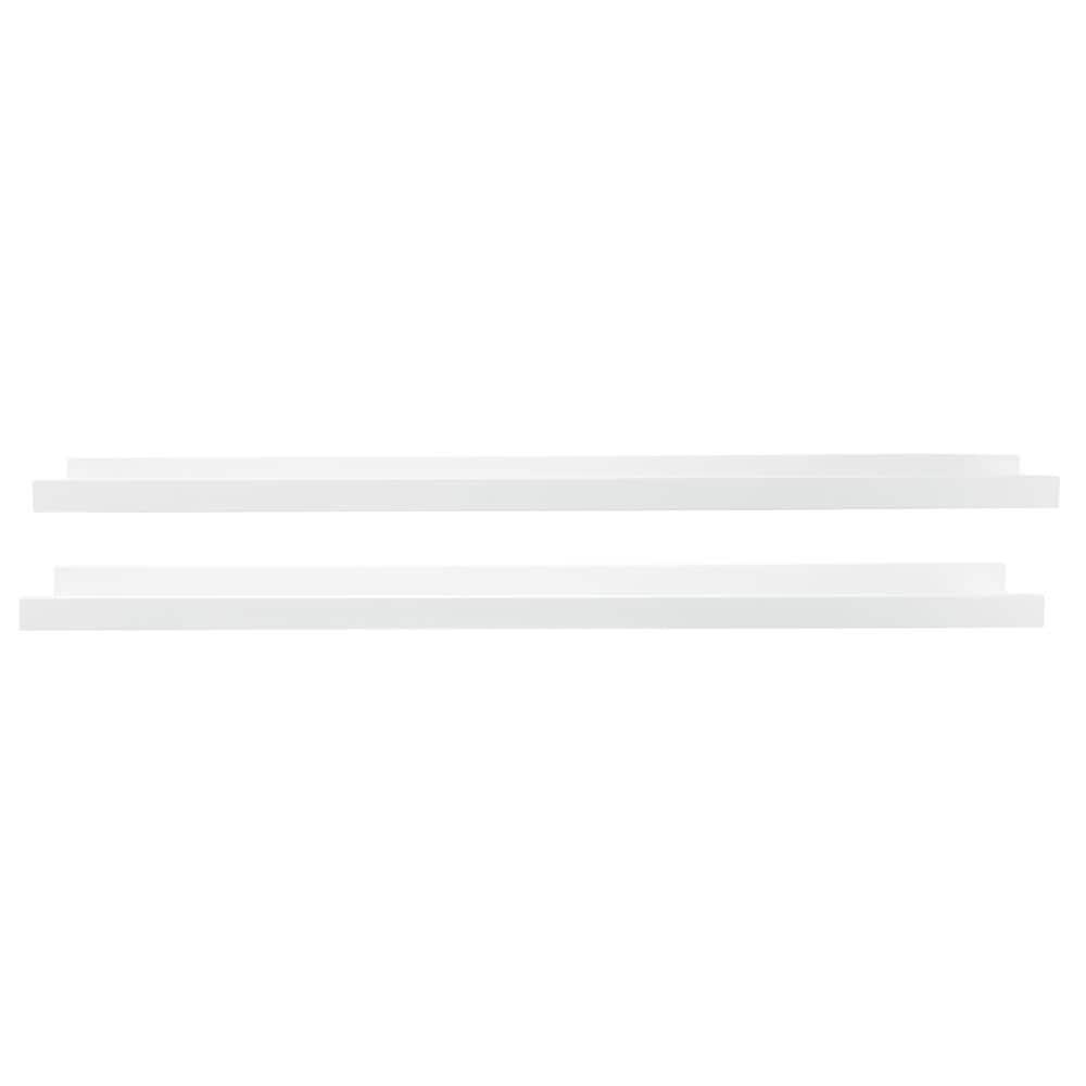 kieragrace KG Modern  Edge Frame Ledge  Set of 2 White Engineered Wood