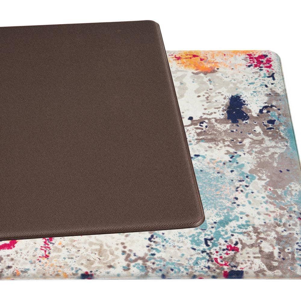 World Rug Gallery Modern Abstract Anti Fatigue Standing Mat - Multi 18"x30"