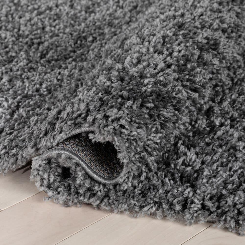 Well Woven Elle Basics Emerson Shag Textured 5'3" x 7'3" Dark Grey Area Rug