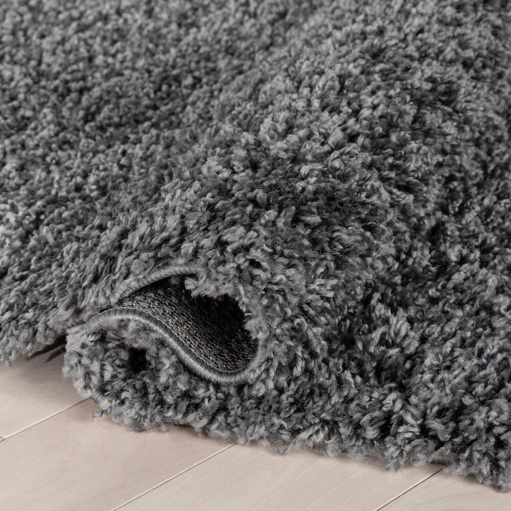 Well Woven Elle Basics Emerson Textured 6'7" x 9'6" Dark Grey Area Rug