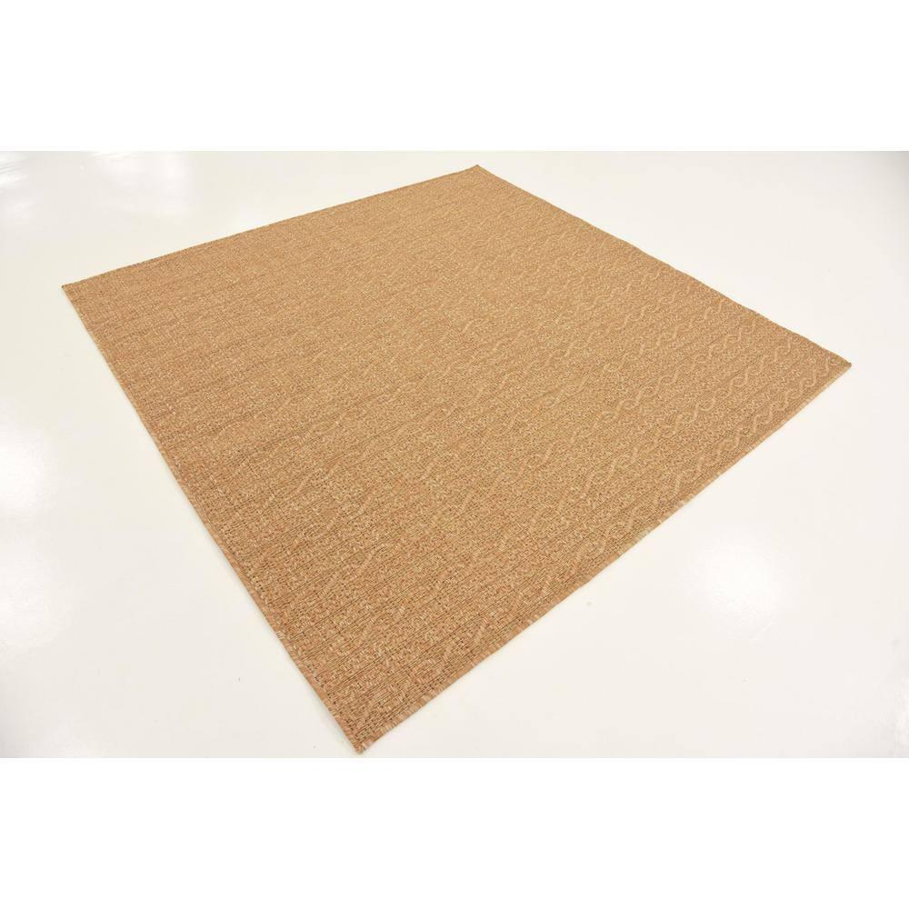Unique Loom 6' 1 x 6' 1 Square Light Brown Outdoor Modern Links Area Rug