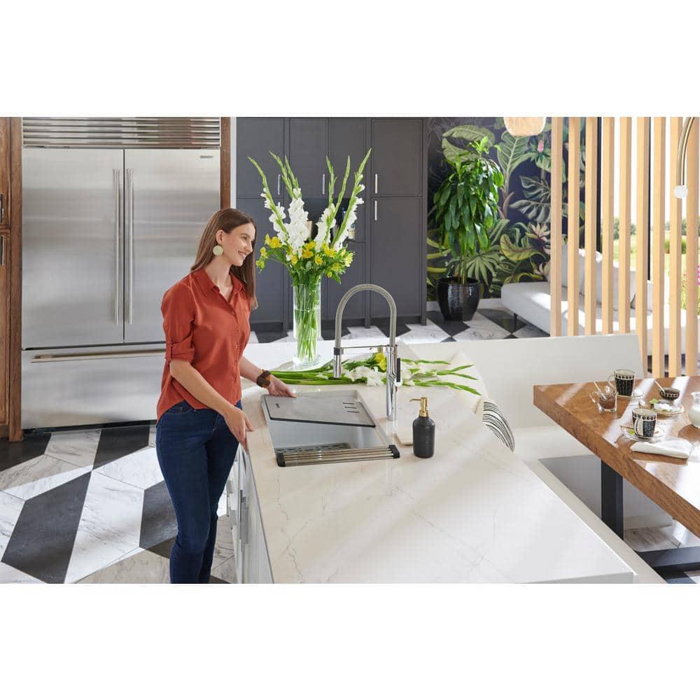 Ruvati 33-inch Undermount Workstation Granite Composite Kitchen Sink