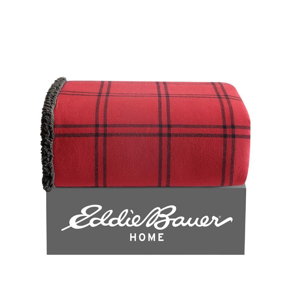 Eddie Bauer Eddie Bauer Printed Flannel/Sherpa Throw Blankets