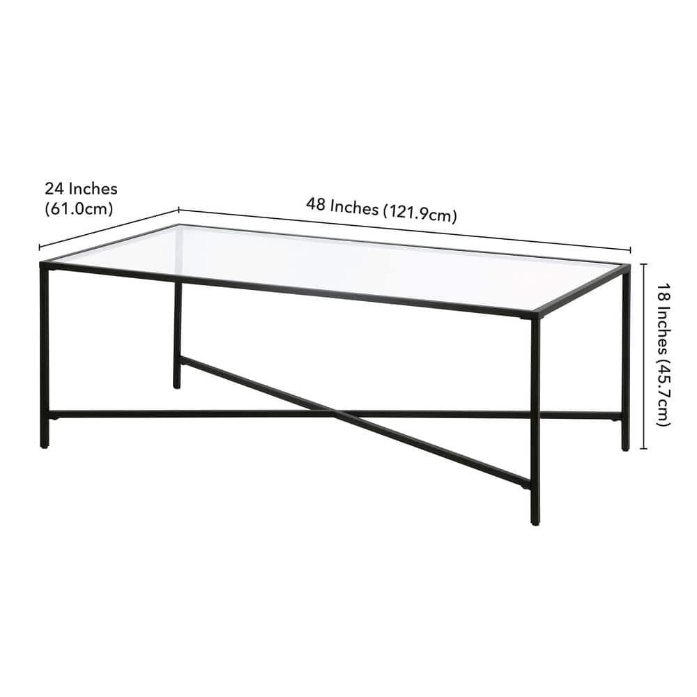 Henn&Hart Black Bronze Coffee Table with Glass Top
