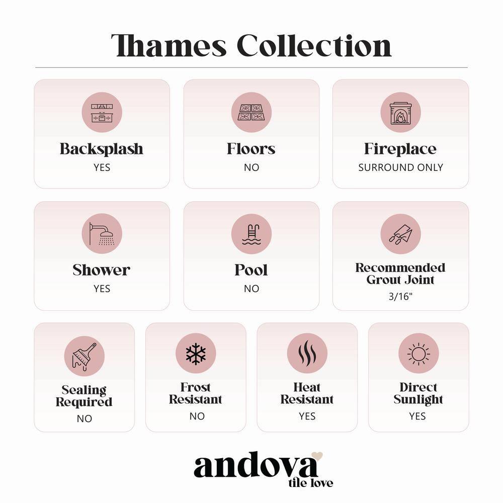 Thames 3-in. x 12-in. Subway Marble Look Satin Ceramic Wall Tile