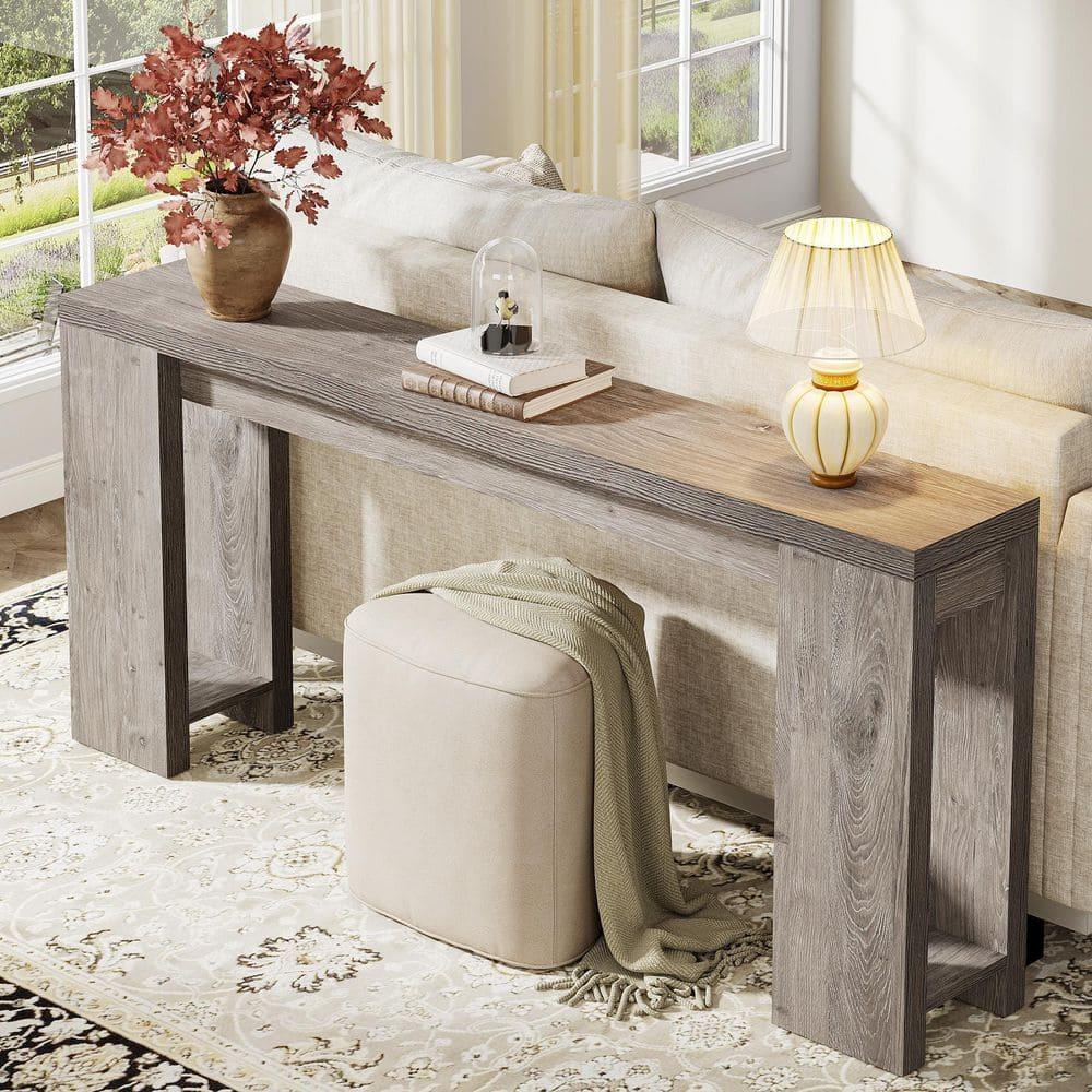 Millwood Pines 70.9" Console Table For Entryway, Farmhouse Wood Sofa Couch Tale