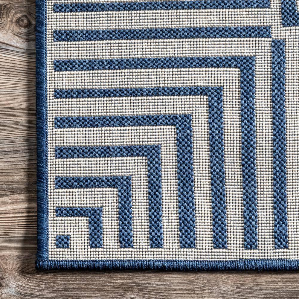 nuLOOM 4' x 6' Outdoor Area Rug, Stain Resistant, Weather Resistant, High Traffic, Patio, Balcony, Outside, Living Room, Dining Room, Asha Navy