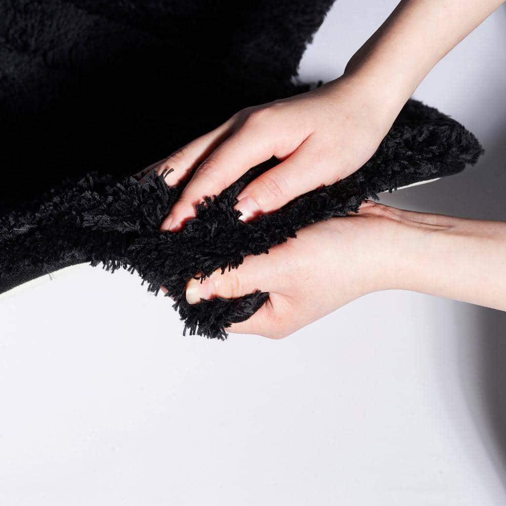 Chesapeake Paradise 3pc Memory Foam Black Bath Rug Set (22"x60" & 21"x34" & 17"x24")
