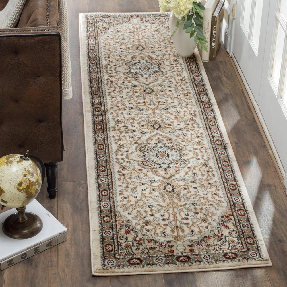 Lyndhurst LNH338 Power Loomed Runner Rug - Cream/Beige - 2'3"x8' - Safavieh.