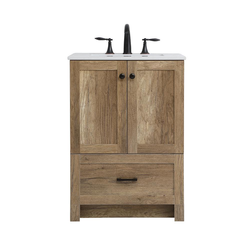 Elegant Kitchen and Bath Elegant Kitchen And Bath 24 Inch Single Bathroom Vanity In Natural Oak