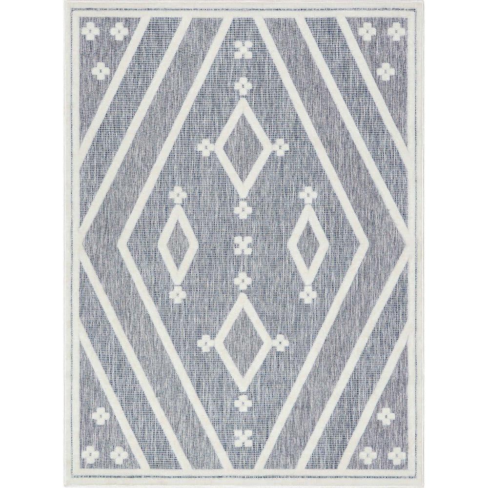 Well Woven Sila Mali Outdoor Moroccan Tribal Blue Indoor/Outdoor Area Rug