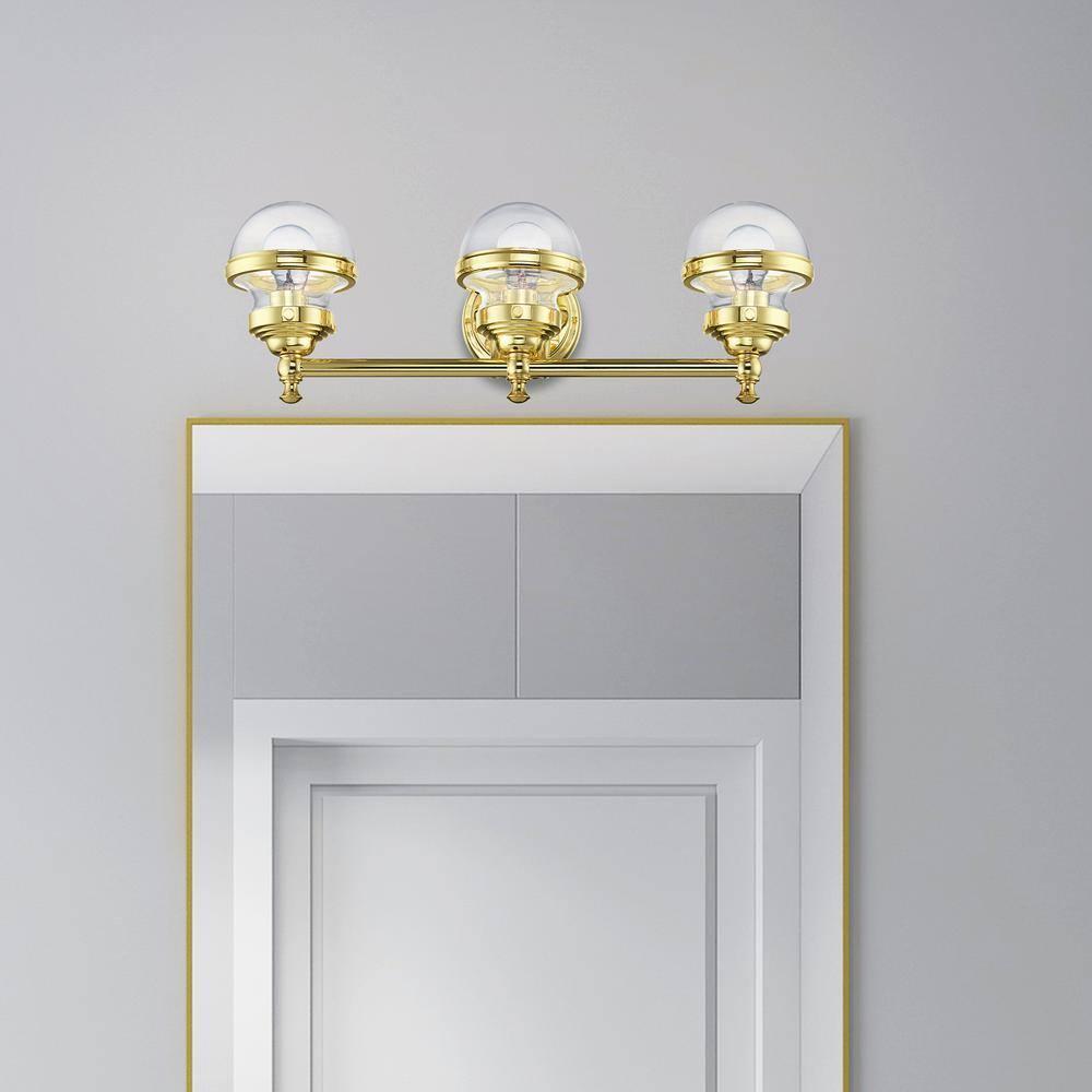 Livex Lighting Oldwick 3 - Light Vanity in  Polished Brass
