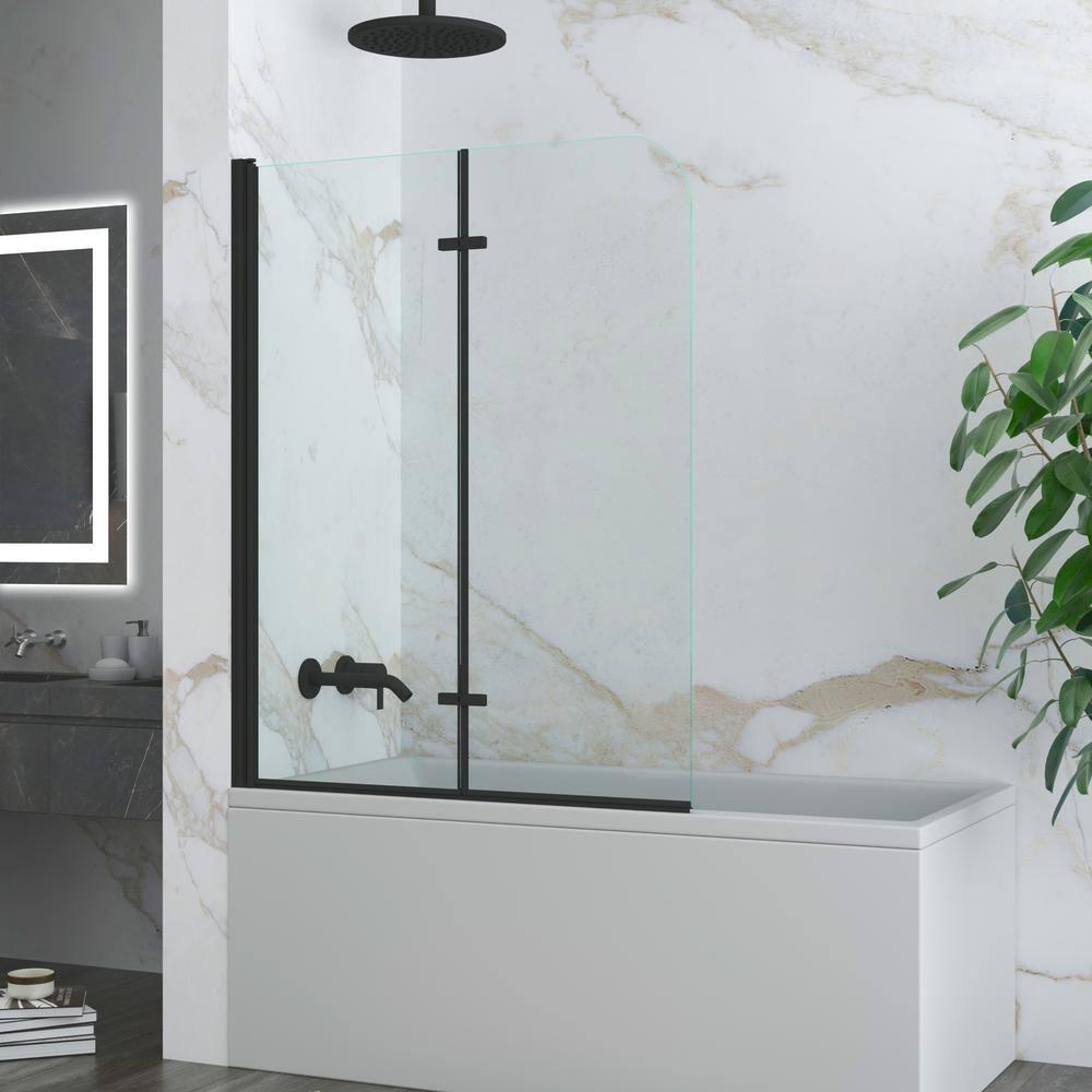Jraty Glass 43" W x 55" H Frameless Tub Door