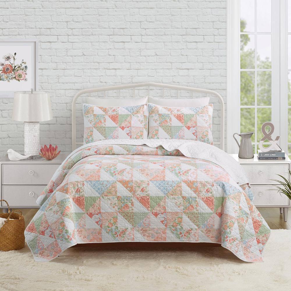 Modern Heirloom Coventry Floral Patchwork Printed Quilt Set